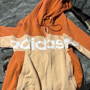 adidas Orange and Tan Zip-Up Jacket